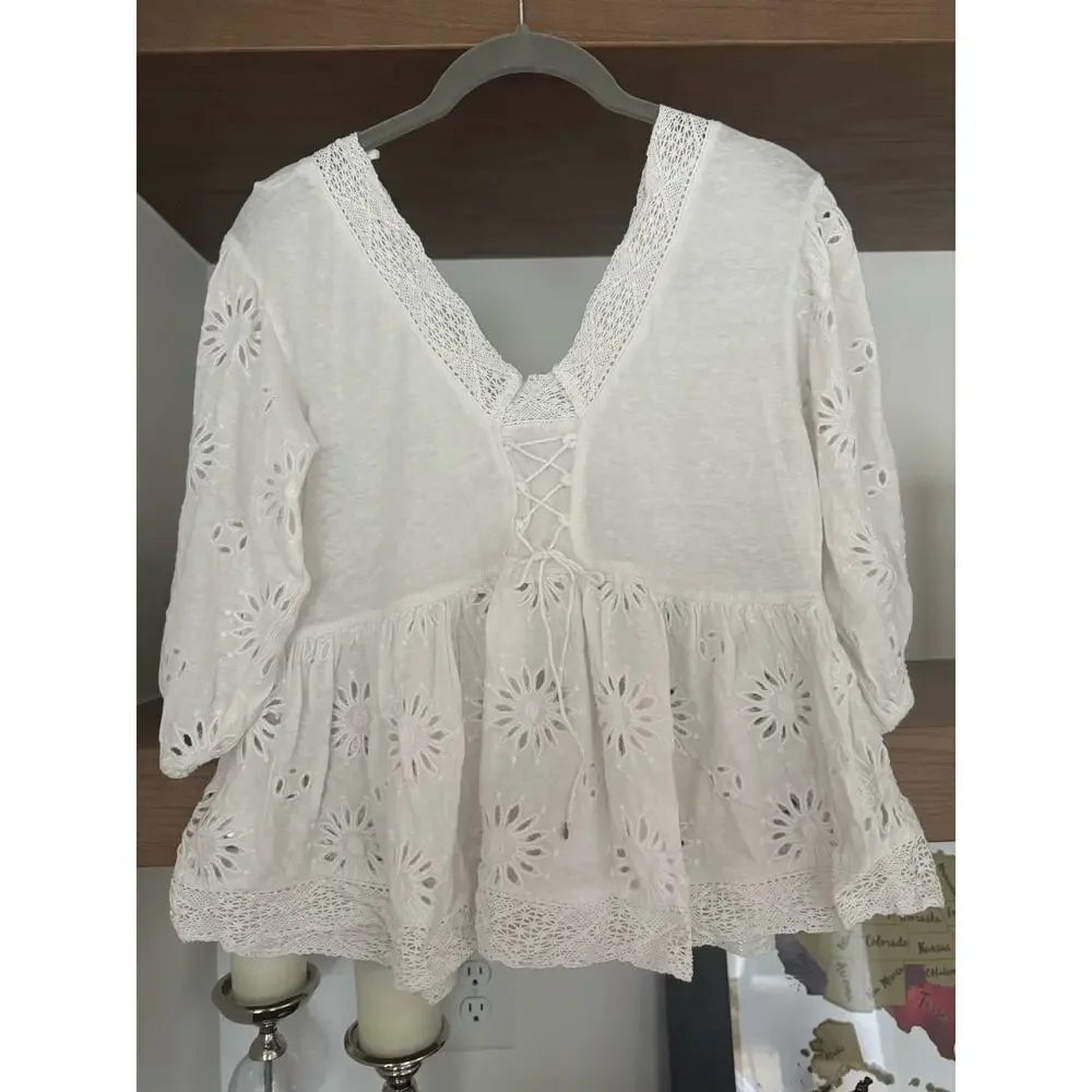 Free People Sweeter Side Top in White